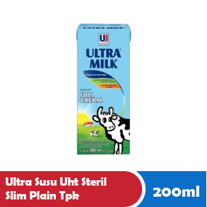 Ultra Susu UHT Steril Slim Plain Tpk 200ml