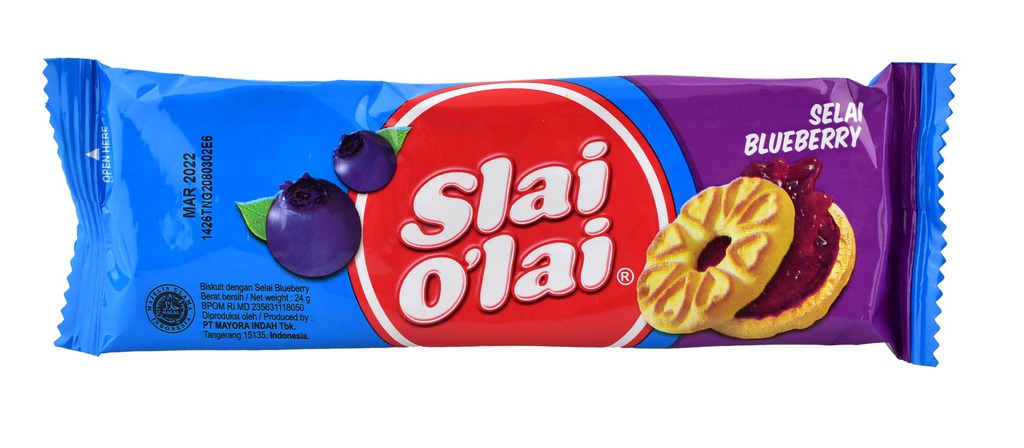 Roma Biscuit Susu + Selai Slai O'lai Blueberry Pck 24/32g