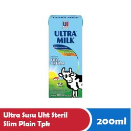 Ultra Susu UHT Steril Slim Plain Tpk 200ml