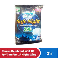 Charm Pembalut Wnt BF Spr/Comfort 2S Night Wing Sct 28cm
